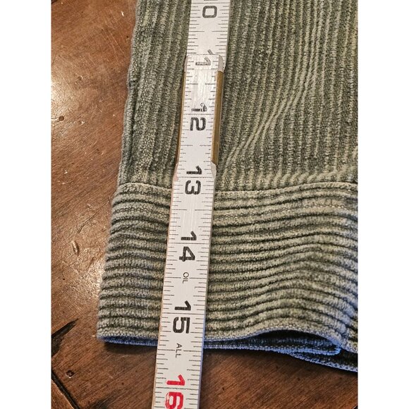 Studded Fringe Corduroy Jacket Green Snap Button Closure By Blue B Collection Si - Picture 8 of 15